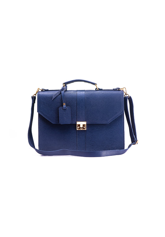 Blue Naju Leather Briefcase