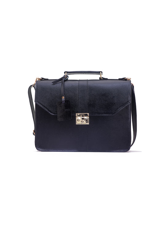 Black Naju Leather Briefcase