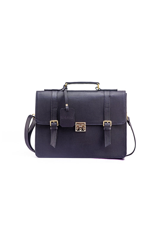 Black Commuter Business Bag - Textured