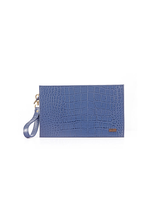 Blue Ultra Slim Clutch