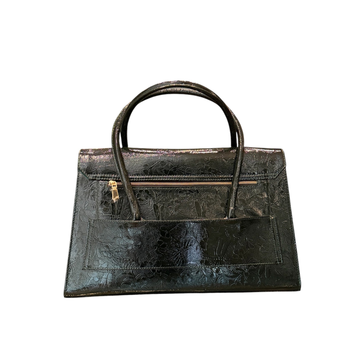 back view of Fome 2.0 Business Bag Dark Green Flowered Pattern