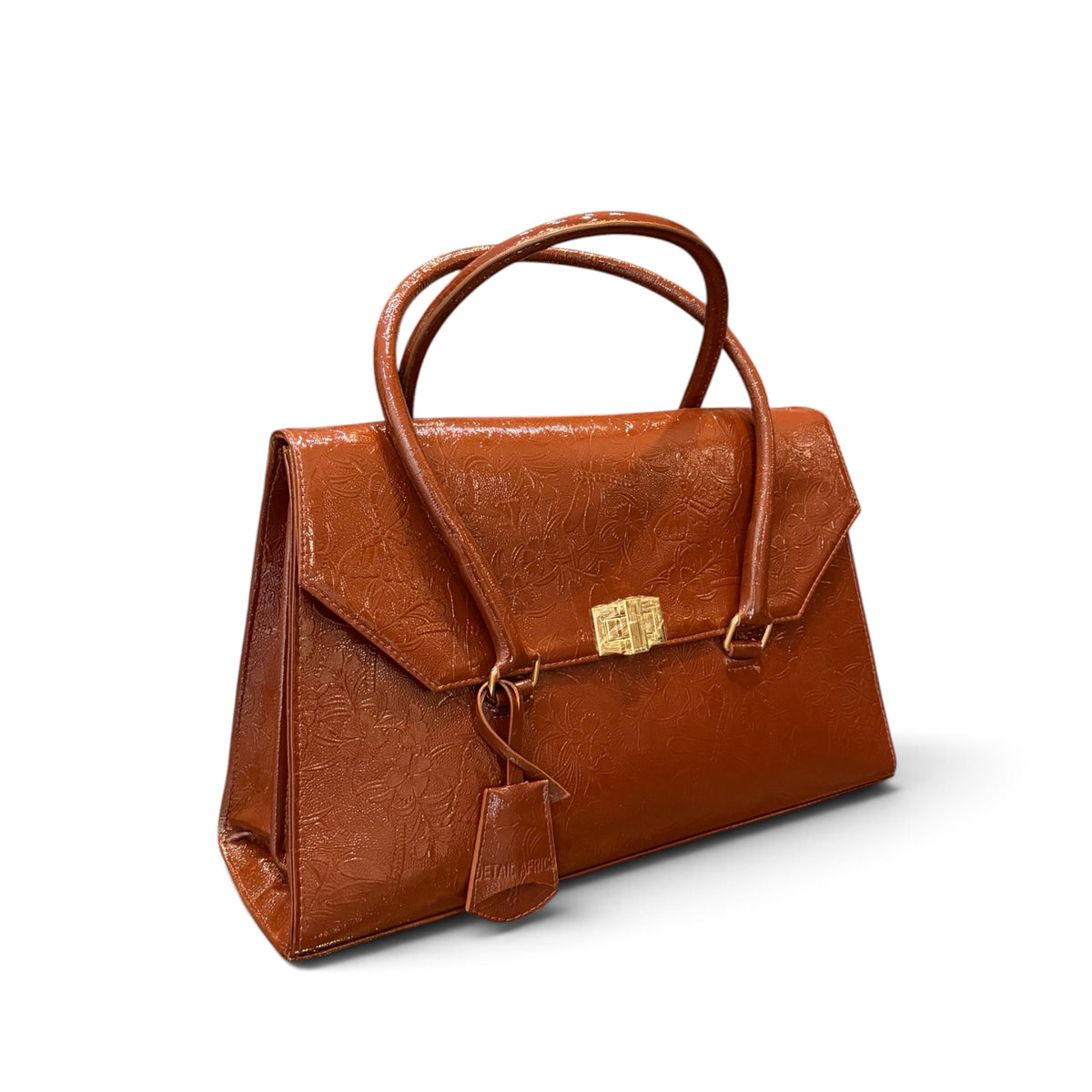 side view OF Brown Fome 2.0 Business Bag croc skin 