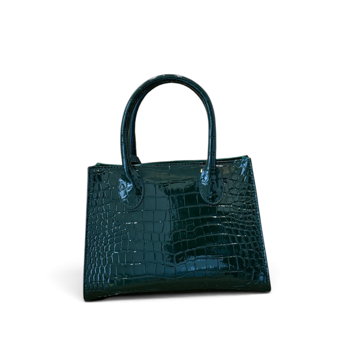 back view of Cleo HandBag Green Croc Skin