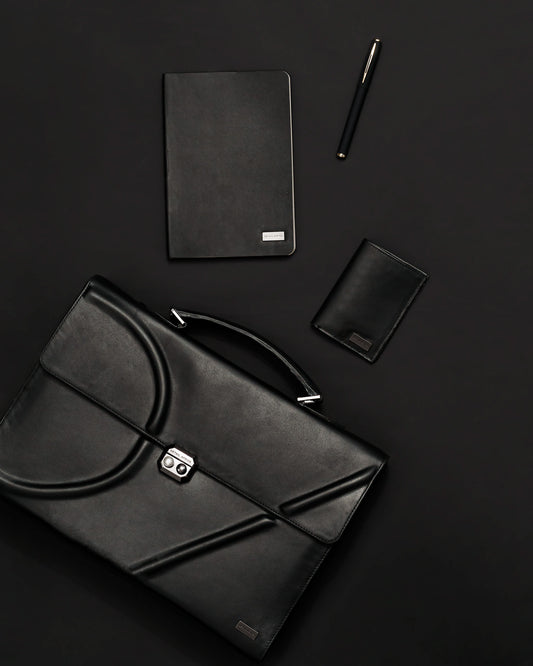 Midi Briefcase, Notepad, Card Holder Wallet and Pen