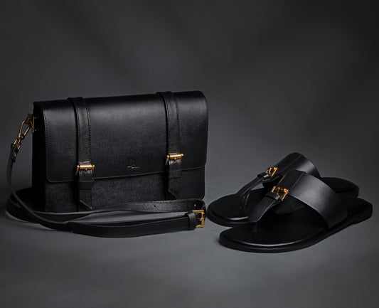 Unisex Cross Body Bag and the Ruki Slippers