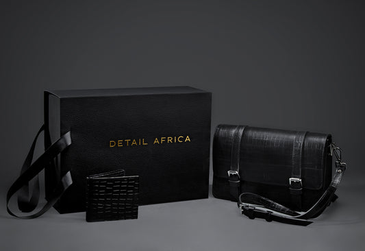 Black Croc Skin Cross Body Bag and Wallet