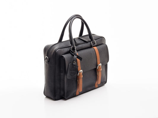 Detail Africa Signature Briefcase With Burnt Orange Detail