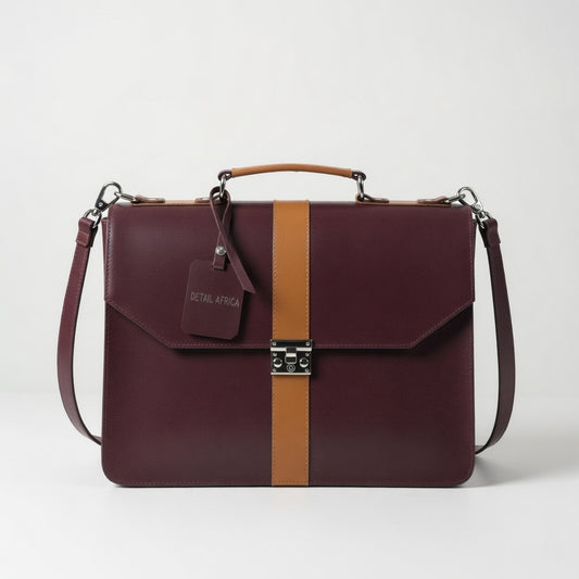 Wine Naju Leather Briefcase