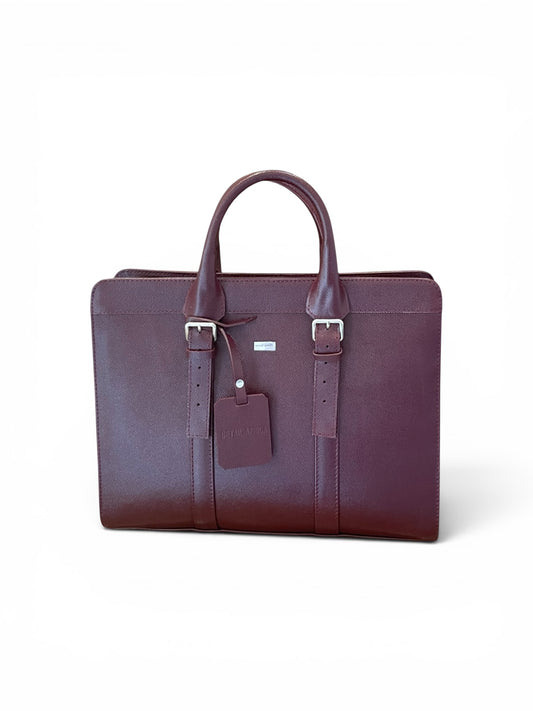Zusi Leather Briefcase - Wine