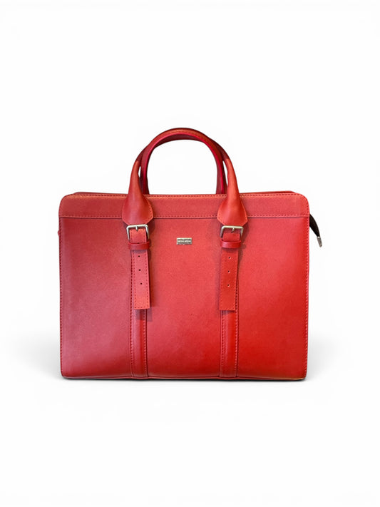 Zusi Leather Briefcase - Red