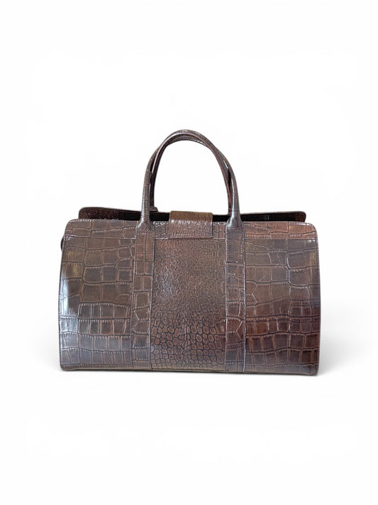 Tourman Duffle Bag in brown croc skin back view