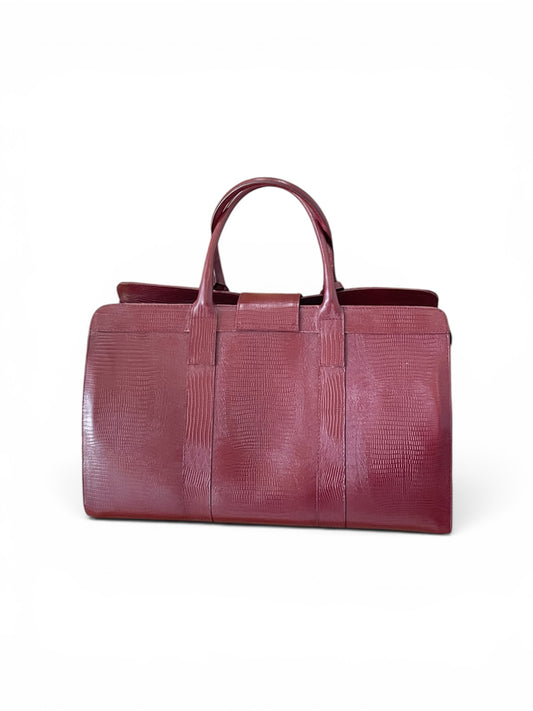 Tourman Duffle Bag in burgundy croc skin back view