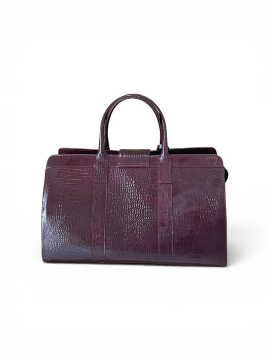 Tourman Duffle Bag in wine croc skin back view