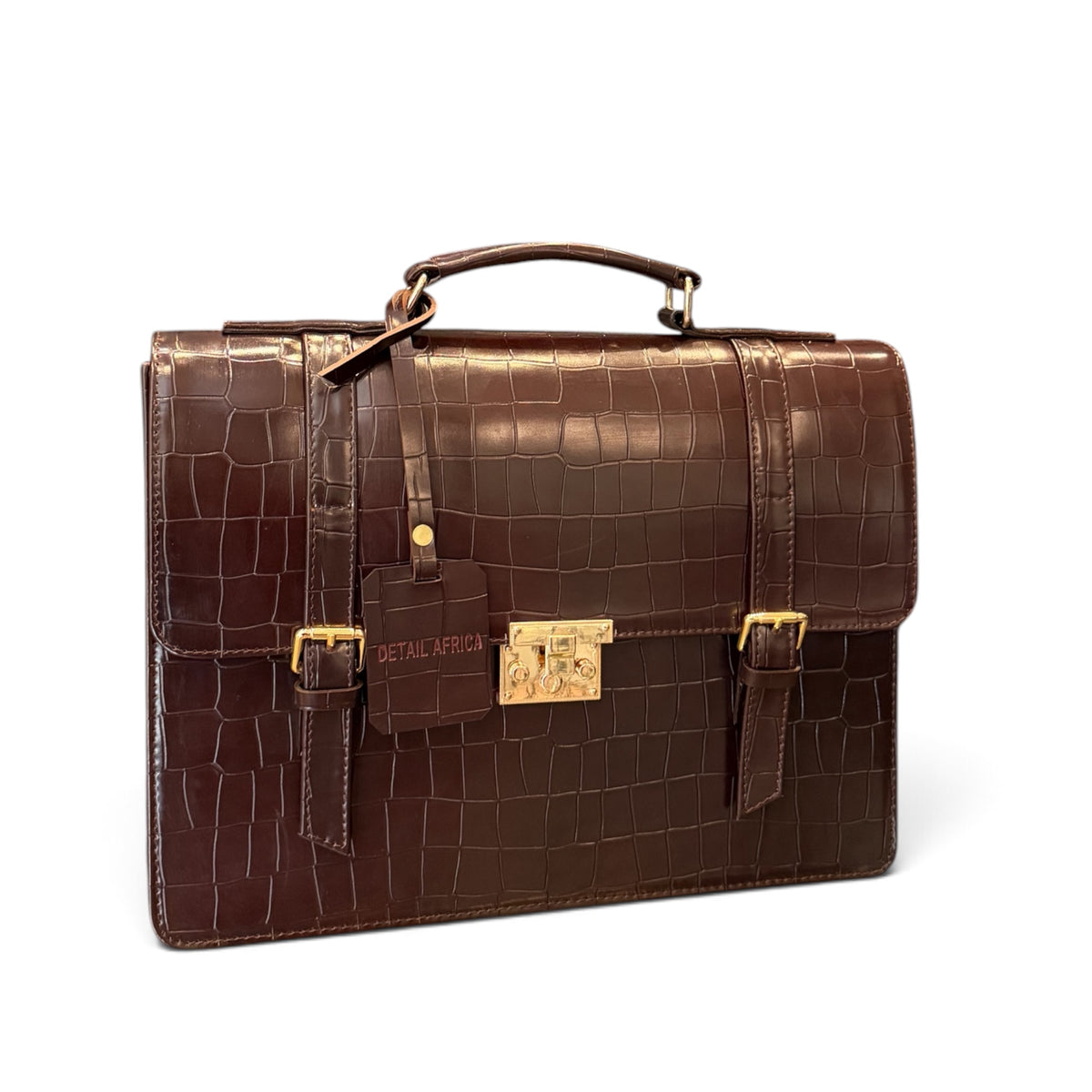 Front view of Wine Commuter Business Bag croc skin 