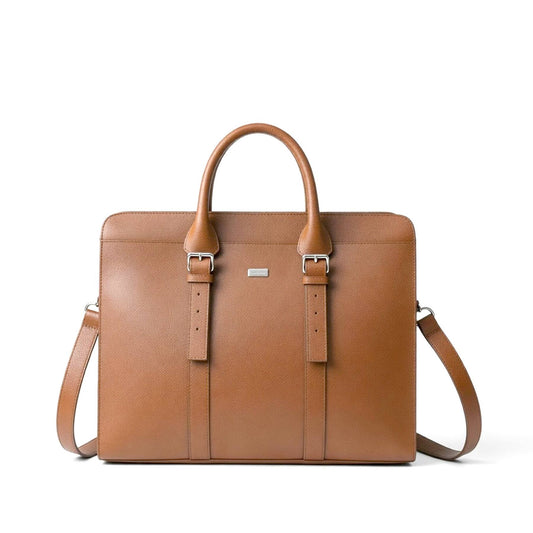 Zusi Brown Leather Briefcase