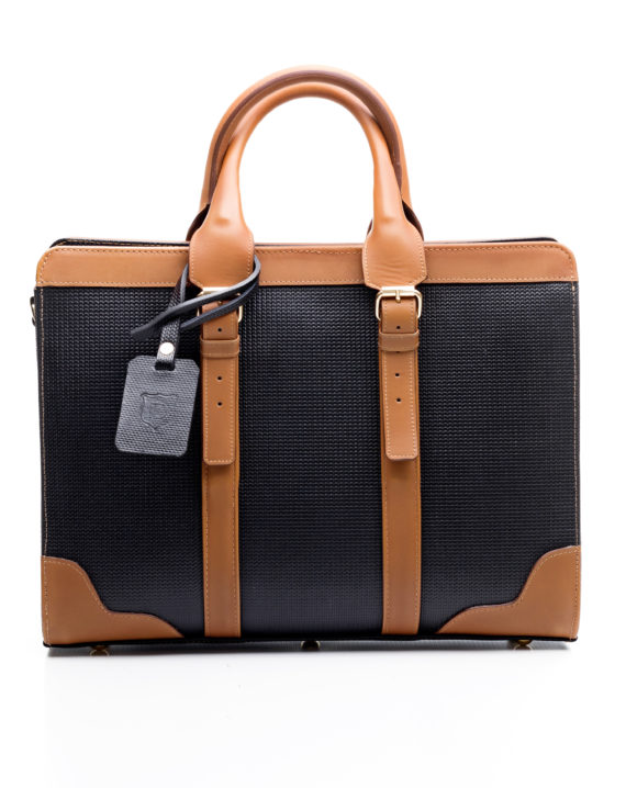 Zusi Black Leather With Brown Detail Briefcase