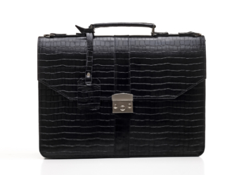 Black Naju Leather Briefcase – Exotic Skin