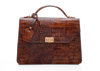 Brown Fome Briefcase – Croc Skin