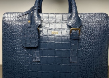 Zusi Blue Leather Briefcase – Exotic Skin