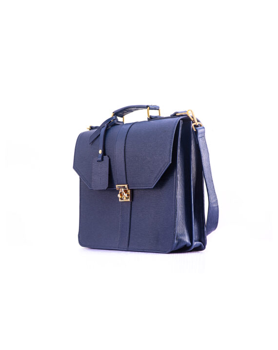 Blue Naju Leather Briefcase - Image 2