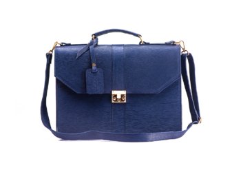 Blue Naju Leather Briefcase