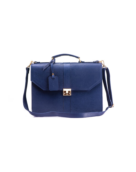 Blue Naju Leather Briefcase