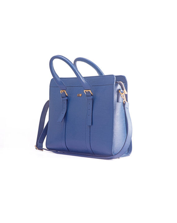 Zusi Blue Leather Briefcase - Image 2