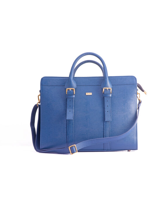 Zusi Blue Leather Briefcase
