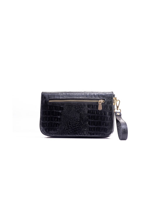 Man Purse - Black Croc Skin - Image 3