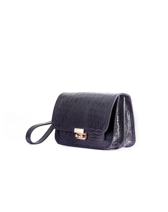 Man Purse - Black Croc Skin - Image 2