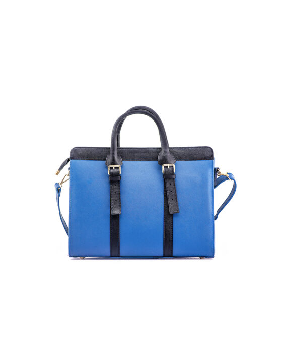 Zusi Blue Leather Briefcase with Black Detail - Image 3