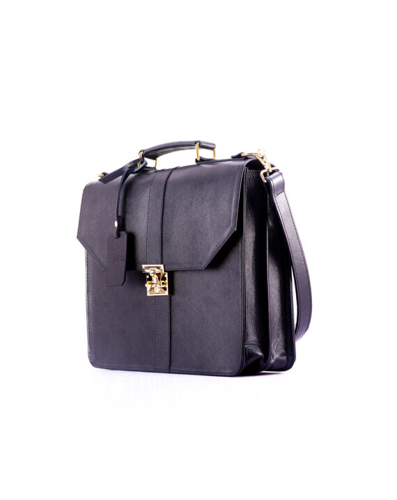 Black Naju Leather Briefcase - Image 2