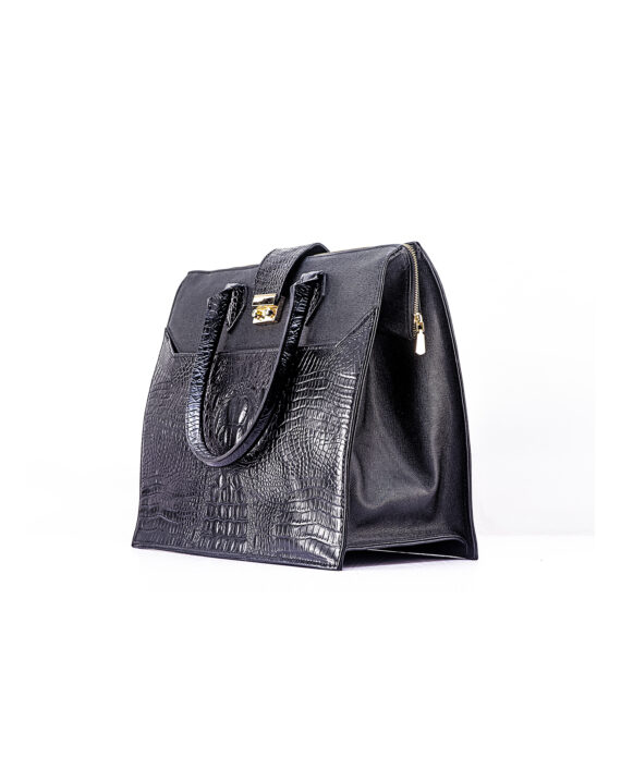 Black Tourman 2.0  with Black Croc Skin Detail - Image 2