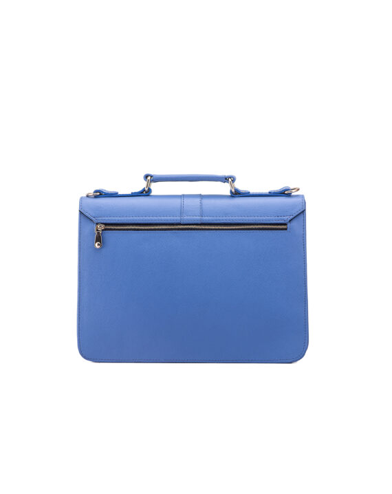 Sky Blue Naju Leather Briefcase - Plain - Image 3