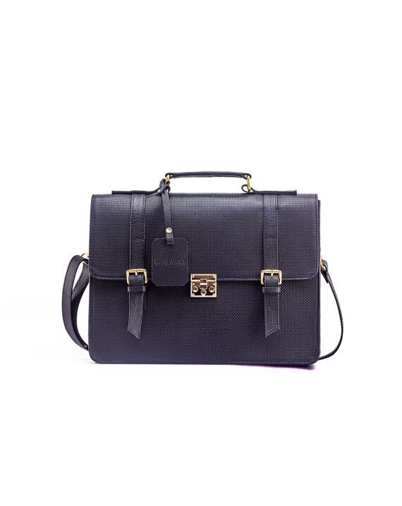 Black Commuter Business Bag - Textured
