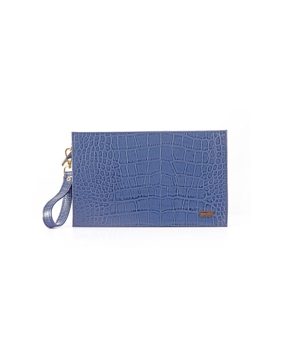 Blue Ultra Slim Clutch